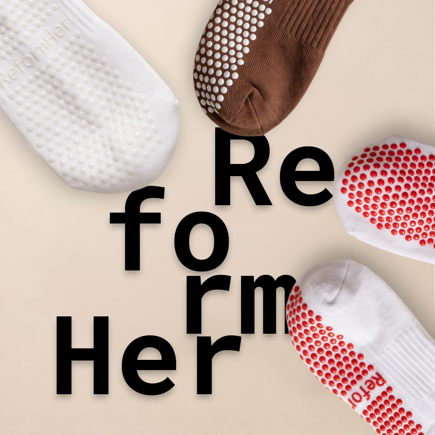 promotional image of pilates grip socks for women